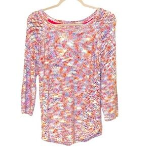 Per Una with Cotton Marks & Spencer Multicolor Knit Scoop Neck Sweater